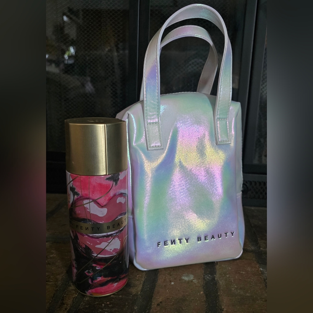Fenty Beauty Holographic Bag and Vibrant Pink Canister